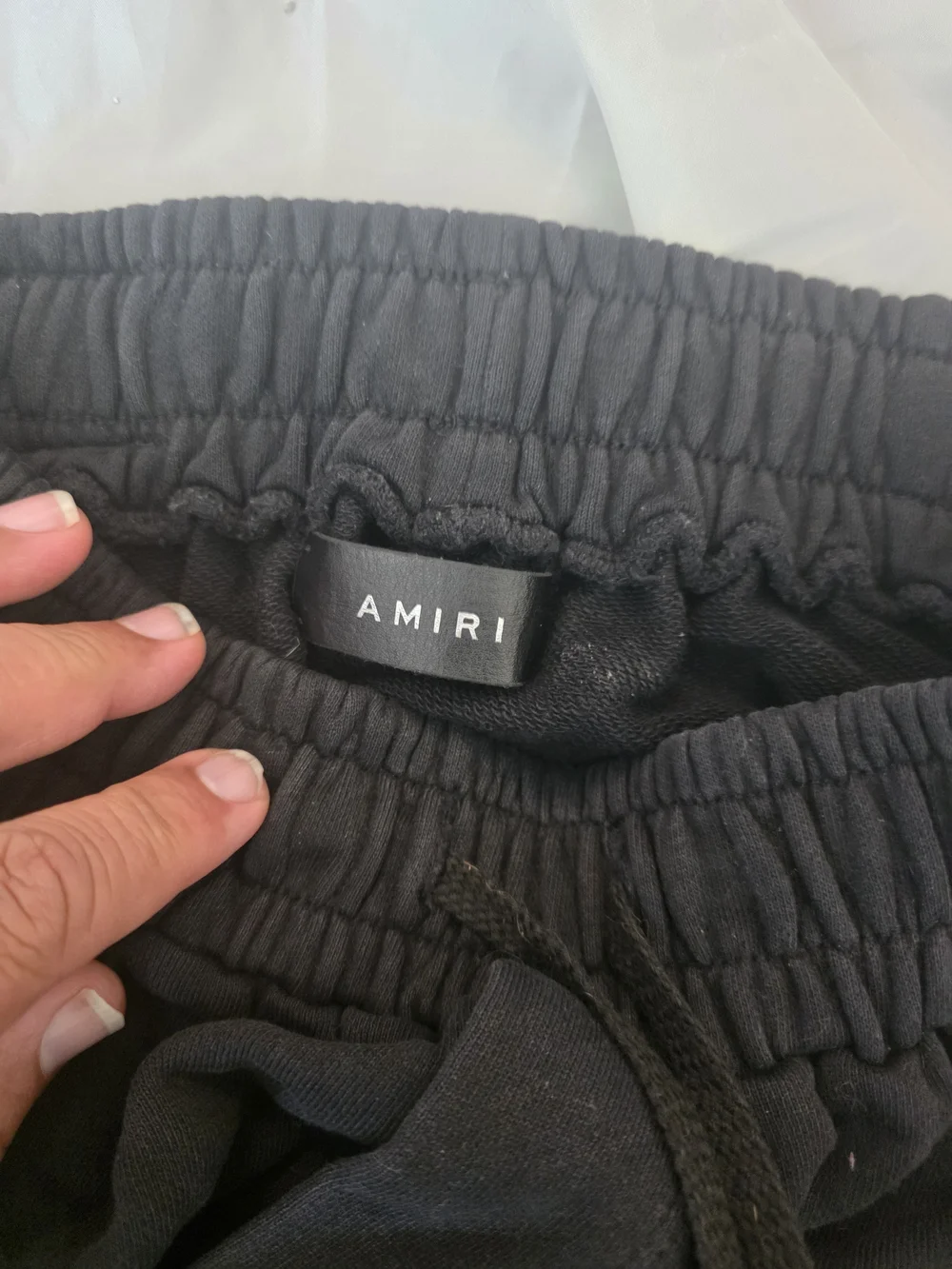 AMIRI Black Barocco Embroidered Logo Sweatshorts Size S Raw Hem Lounge